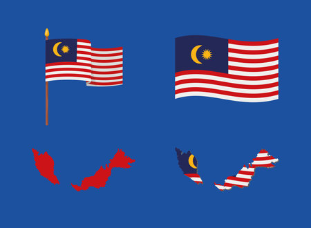 hari merdeka celebration iconsのイラスト素材