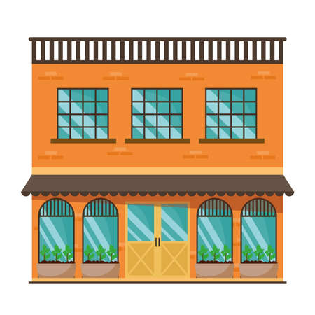 restaurant building facadeのイラスト素材