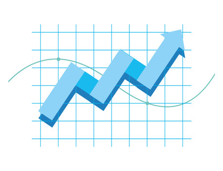 blue statistics arrowのイラスト素材