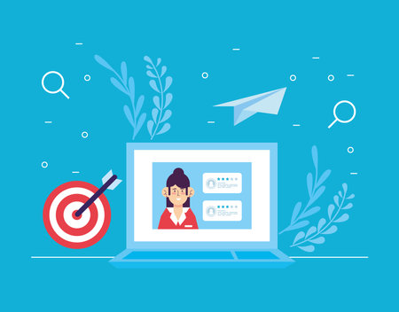 recruitment process in laptopのイラスト素材