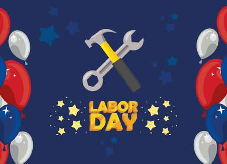 happy labor day postcardのイラスト素材