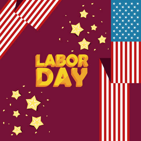 happy labor day letteringのイラスト素材