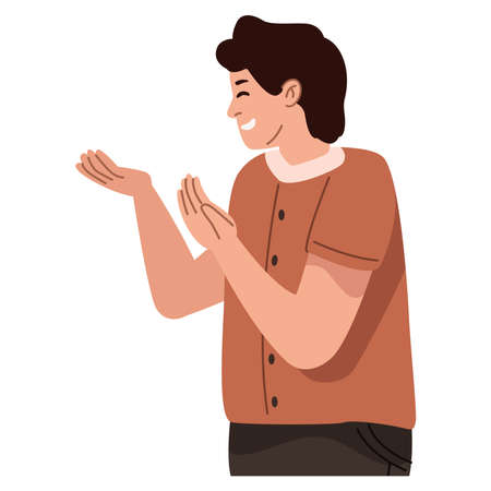 happy young man characterのイラスト素材