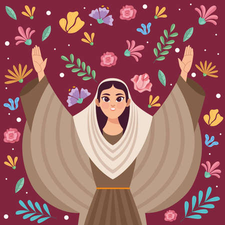 mary virgin prayingのイラスト素材