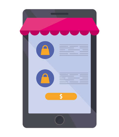 smartphone with parasolのイラスト素材