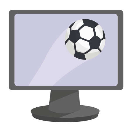 tv with soccer balloonのイラスト素材