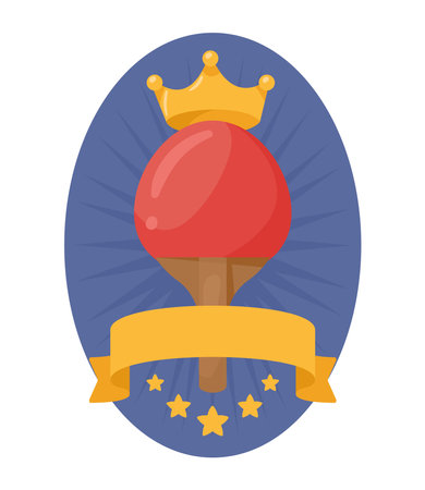 Table tennis racket with crownのイラスト素材