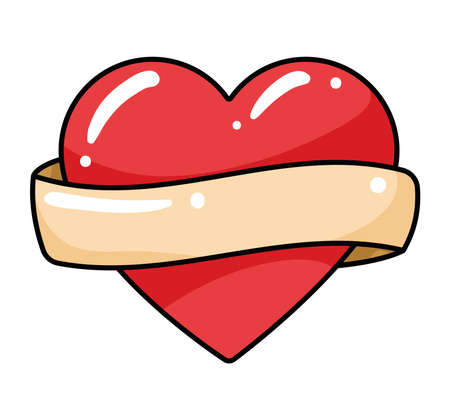 heart old school tattooのイラスト素材