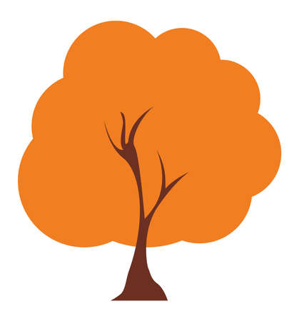 yellow autumn season treeのイラスト素材