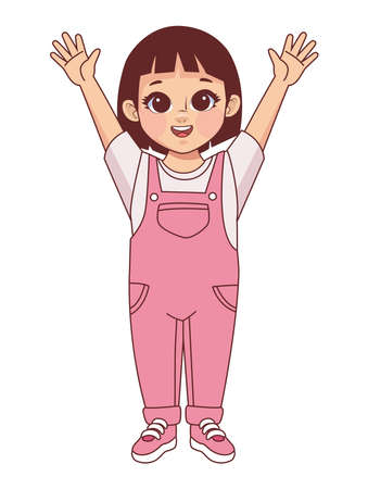 little girl celebratingのイラスト素材