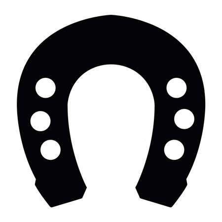 horseshoe black silhouette styleのイラスト素材