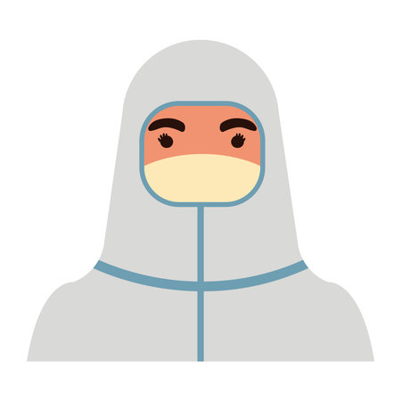 worker wearing biosafety suitのイラスト素材