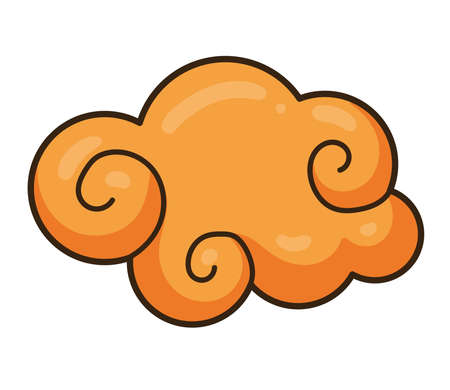 orange chinese cloudのイラスト素材