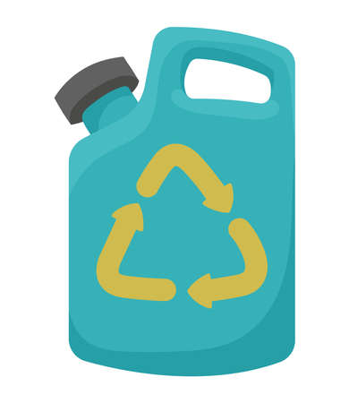 plastic pot with recycleのイラスト素材