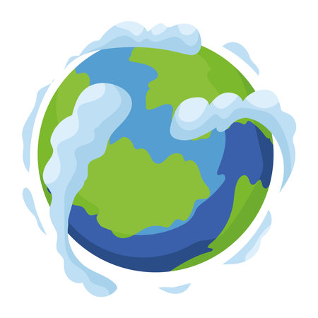 earth planet with cloudsのイラスト素材