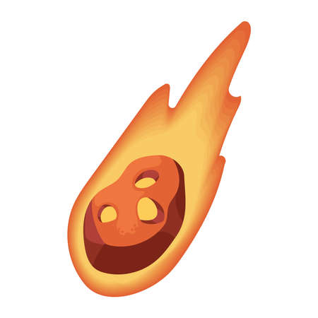 falling meteorite onfireのイラスト素材
