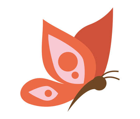 red butterfly insectのイラスト素材