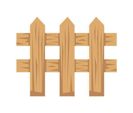 wooden fence farmのイラスト素材
