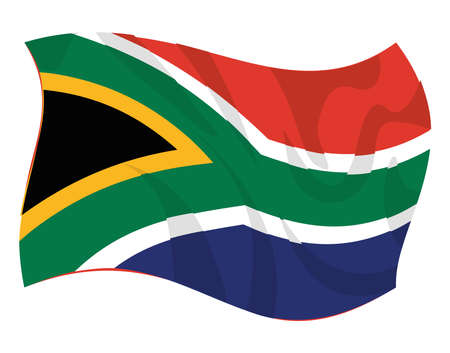 south africa flag wavingのイラスト素材