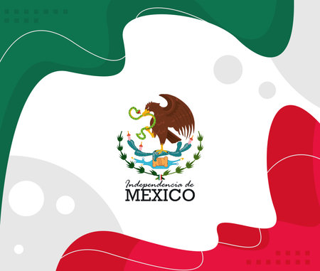 independencia de mexico lettering cardのイラスト素材