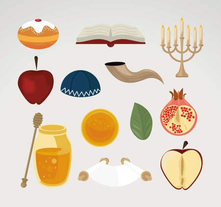 twleve yom kippur iconsのイラスト素材