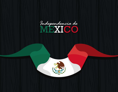 independencia de mexico letteringのイラスト素材