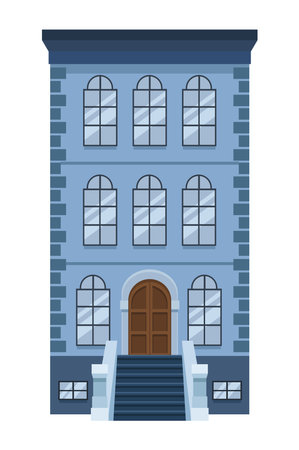 building color blue facadeのイラスト素材
