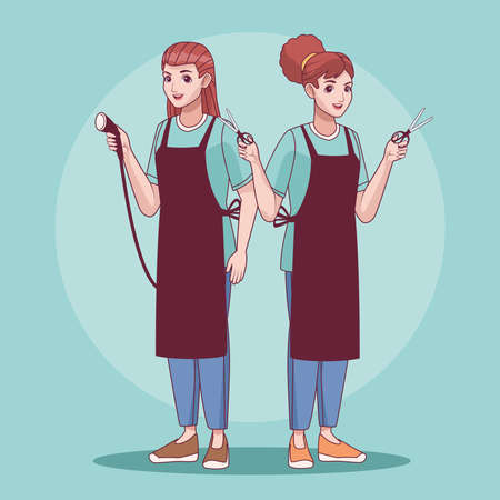 two beauty salon workersのイラスト素材