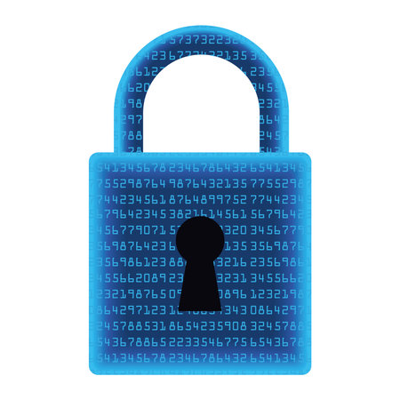 padlock with binary code