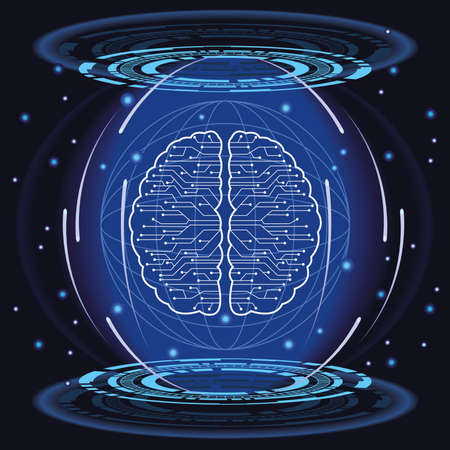 brain in cyber securityのイラスト素材