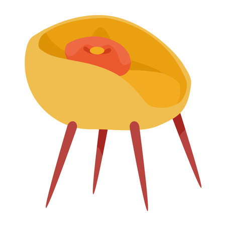 yellow chair furniture homeのイラスト素材