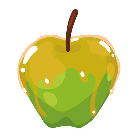 green fresh apple fruitのイラスト素材