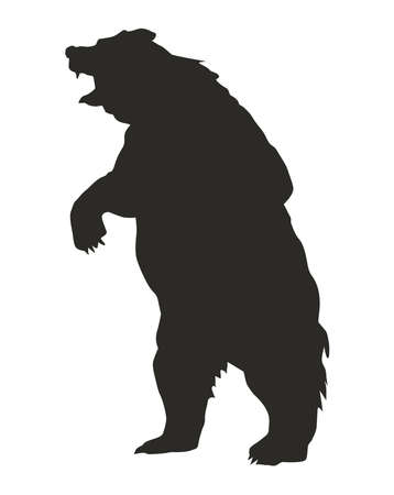 big bear wild silhouetteのイラスト素材