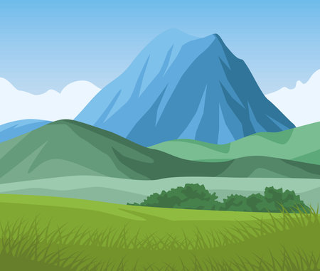 peak in beautiful landscapeのイラスト素材