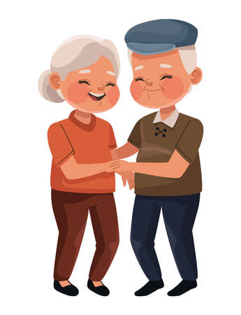 grandparents couple dancingのイラスト素材