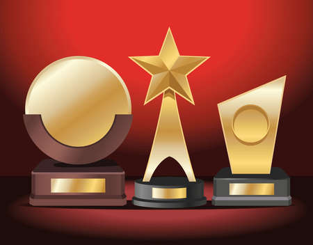 three golden awardsのイラスト素材