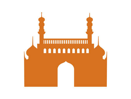 mosque temple golden silhouetteのイラスト素材