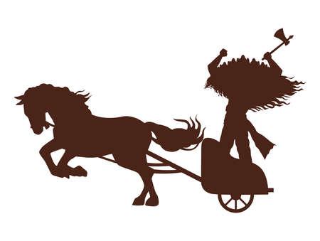 ravana king in carriageのイラスト素材