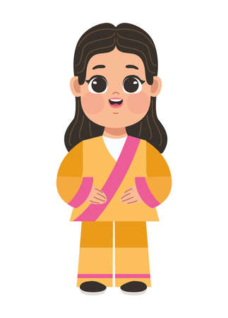 woman wearing shuseok traditional suitのイラスト素材