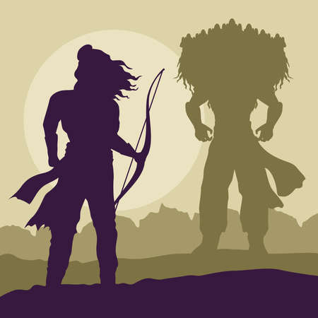 rama and ravana dussehraのイラスト素材