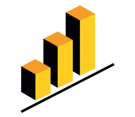 isometric statistics bars infographicのイラスト素材