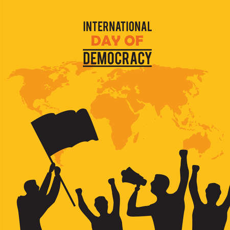 day of democracy lettering cardのイラスト素材
