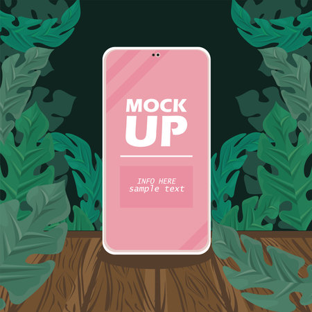 natural mockup with smartphoneのイラスト素材