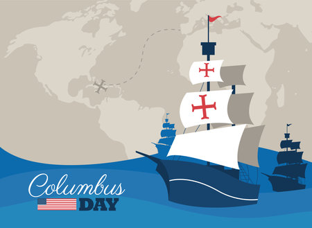 columbus day letteringのイラスト素材