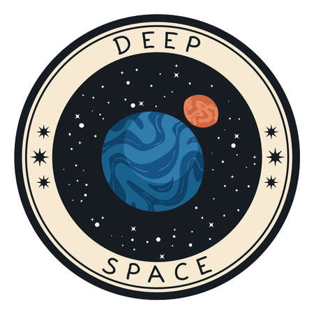 deep space outer stickerのイラスト素材