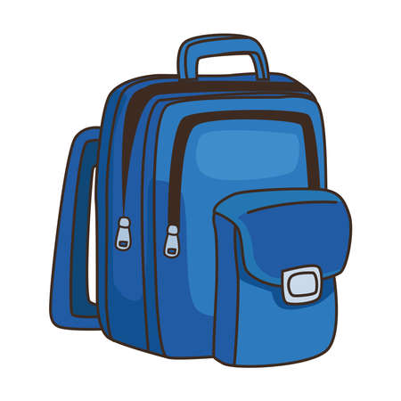 blue schoolbag supplyのイラスト素材