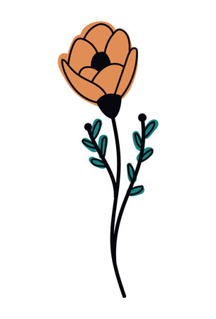 orange flower gardenのイラスト素材