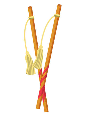 navami celebration sticksのイラスト素材