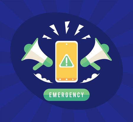 emergency call with megaphonesのイラスト素材