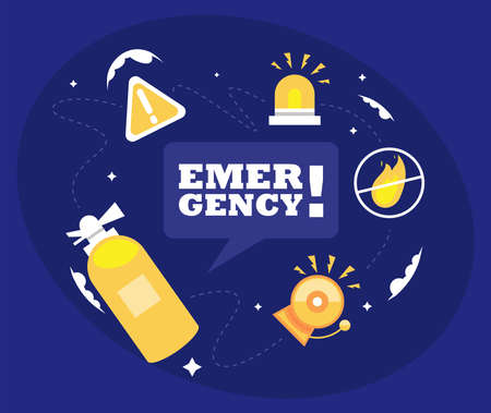 emergency service icons aroundのイラスト素材